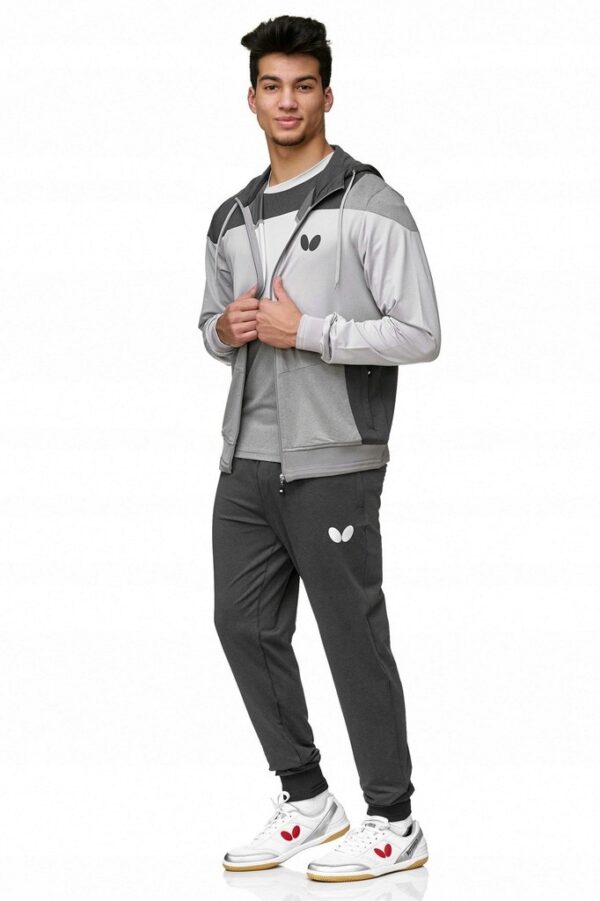 BLUZA do TENISA STOŁOWEGO ping ponga BUTTERFLY M Hooded Jacket MITO szara