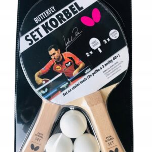 ZESTAW BUTTERFLY 2 RAKIETKI 3 PIŁECZKI do TENISA STOŁOWEGO paletki Korbel