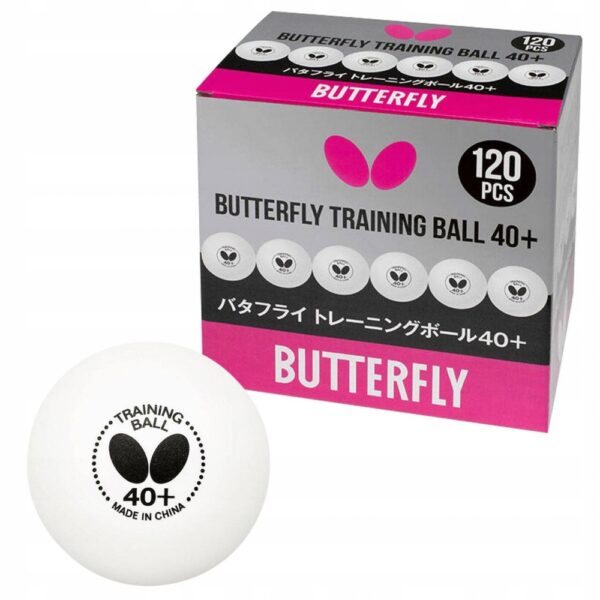 PIŁECZKI BUTTERFLY DO TENISA STOŁOWEGO ping ponga treningowe 120 szt. białe