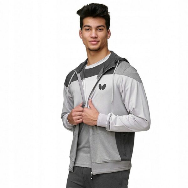 BLUZA do TENISA STOŁOWEGO ping ponga BUTTERFLY XL Hooded Jacket MITO szara