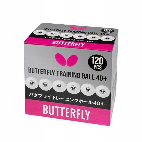 PIŁECZKI BUTTERFLY DO TENISA STOŁOWEGO ping ponga treningowe 120 szt. białe