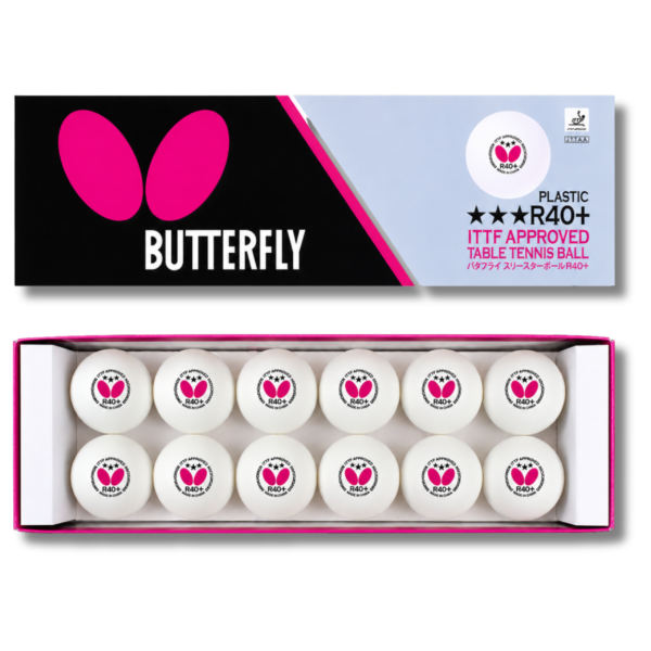 PIŁECZKI DO TENISA STOŁOWEGO BUTTERFLY PIŁKI DO PING PONGA 3*** 12 szt.