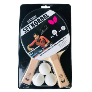 zestaw paletek butterfly korbel PALETKI DO PING PONGA BUTTERFLY 2 RAKIETKI 3 PIŁECZKI DO TENISA STOŁOWEGO