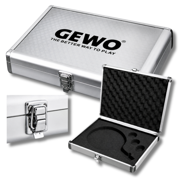 etui metalowe gewo ALUMINIOWE ETUI NA RAKIETKĘ DO TENSIA STOŁOWEGO GEWO POKROWIEC SREBRNY